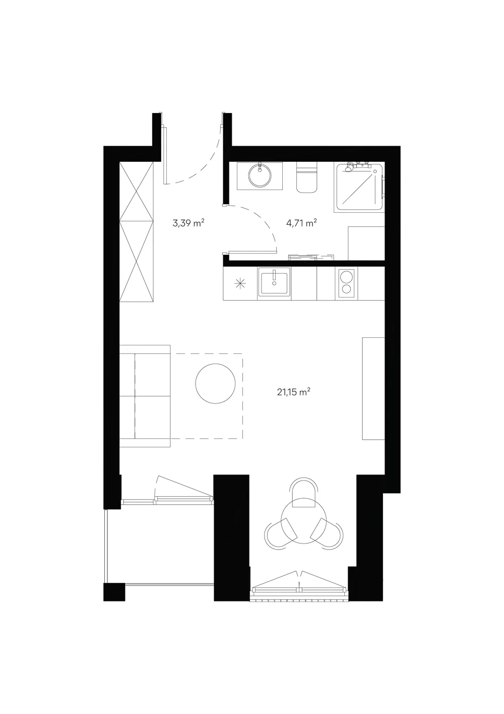 Floor plan of apartment D1-1306